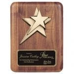 American Walnut Plaque with Metal Star Casting