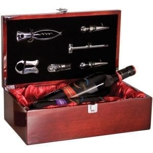 Double Wine Box with Engraved Plate