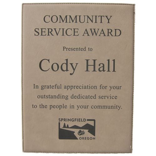 Engraved Leather Look Plaques