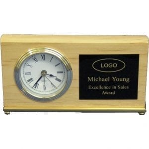 Rectangle Desk Clock Award