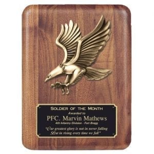 Walnut Plaque with Metal Eagle Casting