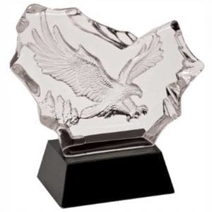 Crystal Carved Eagle Trophy