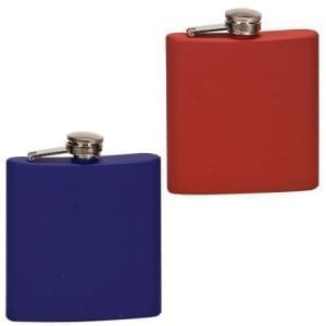 Engraved Flasks, red and blue