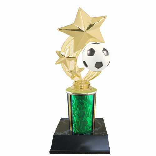 3 Star Soccer Trophy w/column