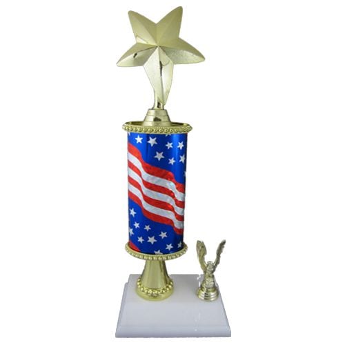 Stars and Stripes Single Column Trophy