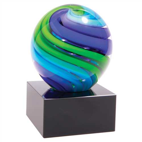Blue and Green Art Glass Award