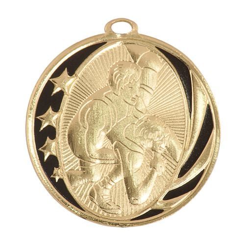 Wrestling Medals Shiny Gold