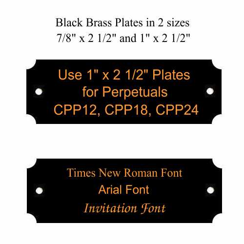 Black Brass Plates in 2 sizes