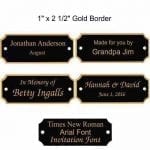 Small Engraved Plates Gold Border