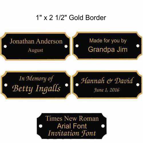 Small Engraved Plates Gold Border