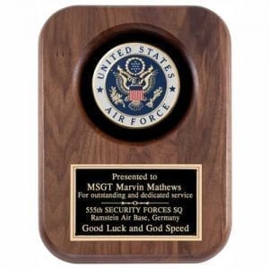 Walnut Plaque with Air Force Seal