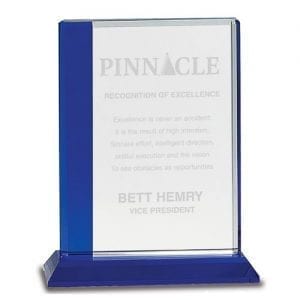 Crystal Standing Award Plaque