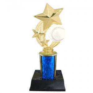 Baseball Trophy 3 Star with Column