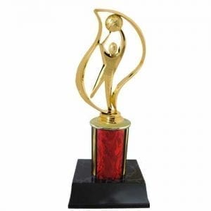 Basketball Column Trophies with Flame Outline