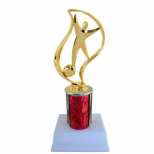 Soccer Trophy with Flame Outline