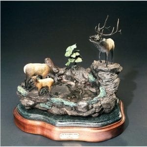 Bronze Deer Family Figurine
