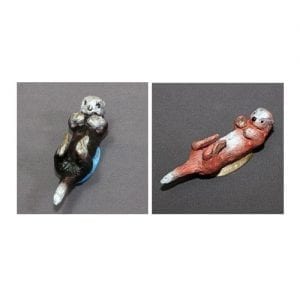 Bronze Otter Casting, brown, red