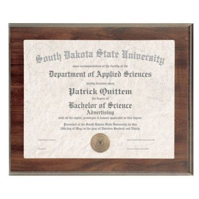 Slide In Certificate Plaques Willamette Valley Awards