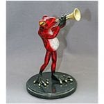 Bronze Frog Playing Horn