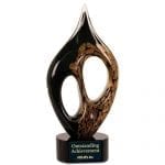 Black Gold Coral Glass Award