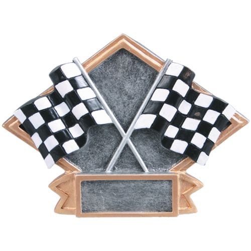 Checkered Flag Car Plaque