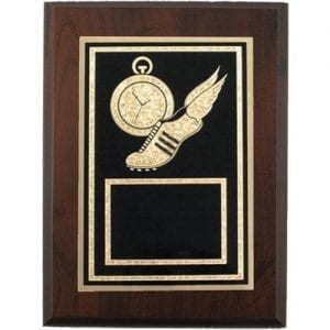 Track Plaque Award with Winged Shoe