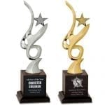 Metal Star and Crystal Trophy