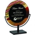 Round Acrylic Plaque in Stand