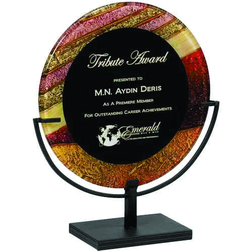 Round Acrylic Plaque in Stand