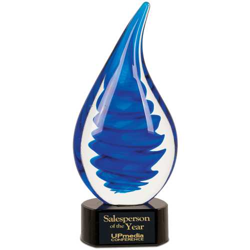 Blue Twist Glass Award
