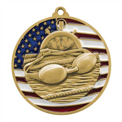 Patriotic Swimming Medals