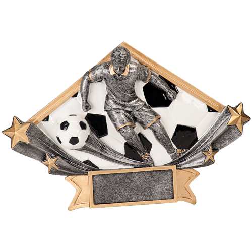 Resin Soccer Standing Plaque Male