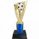 Soccer Trophy with Banner on Column