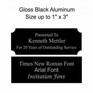 Engraved Aluminum Plates Gloss Black – 2 line