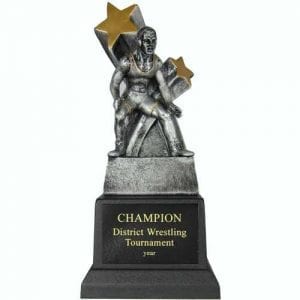 Resin Wrestling Trophy with Gold Stars