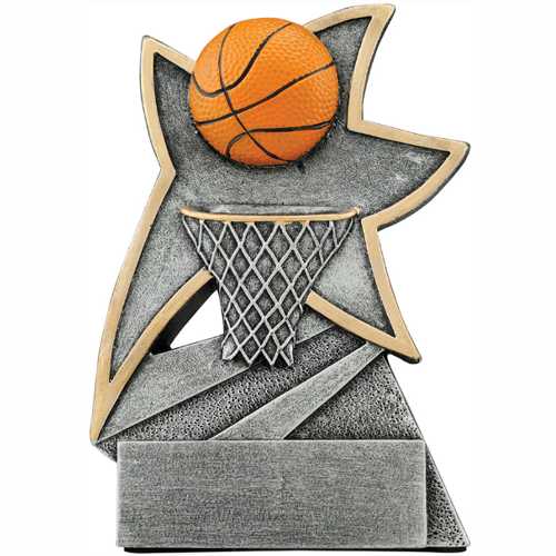 Silver Resin Star Basketball Trophy