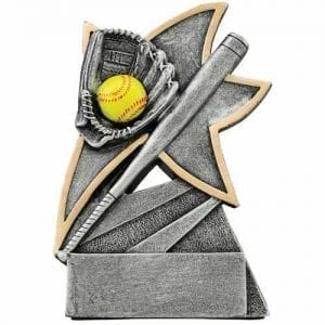 Silver Resin Star Softball Trophy