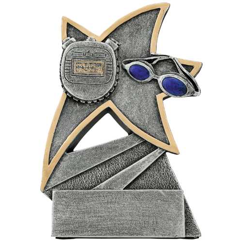 Silver Resin Star Swimming Trophy