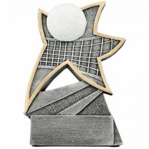 Silver Resin Star Volleyball Trophy