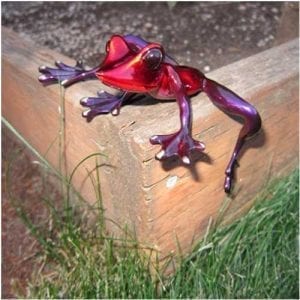 Bronze Frog Figure Elexess Red Purple