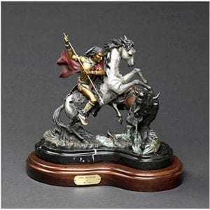 Bronze Indian Hunter on Horseback