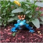 Frog Prince Bronze Sculpture Blue
