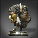 Indian and Bison Sculpture