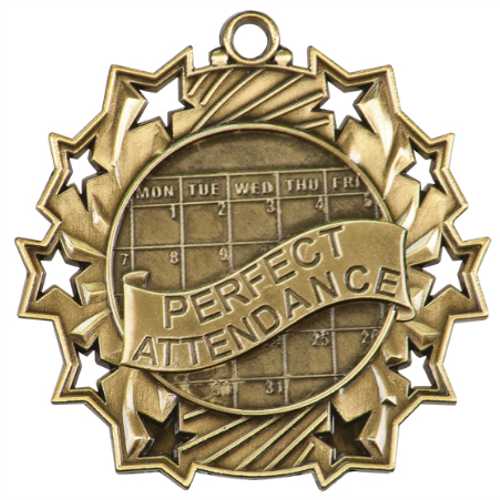Ten Star Perfect Attendance Medals